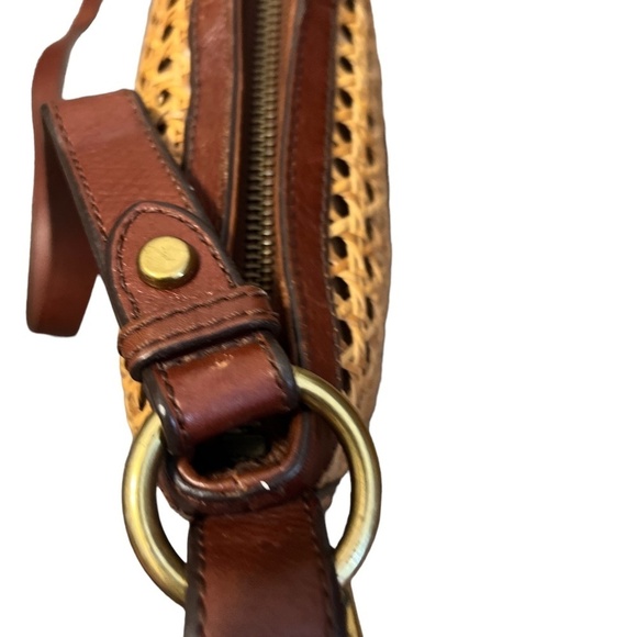 Fossil‎ Vintage Reissue Cane Wicker & Leather Bucket Crossbody Bag - Picture 10 of 13